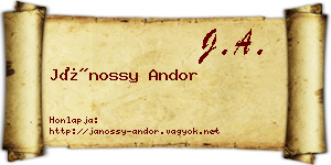Jánossy Andor névjegykártya