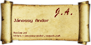 Jánossy Andor névjegykártya