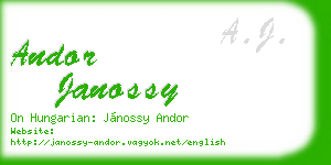 andor janossy business card